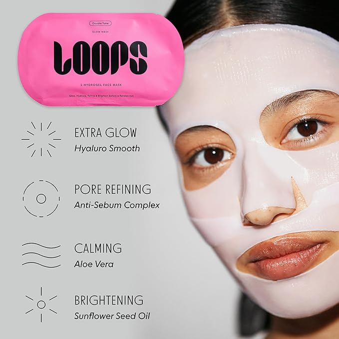 LOOPS Glow Gang Mask Set – Weekly Reset for Rejuvenation, Double Take for Glowing Skin, Sunrise Service for Brightening – Hydrating and Pore Refining – Safe for Sensitive Skin