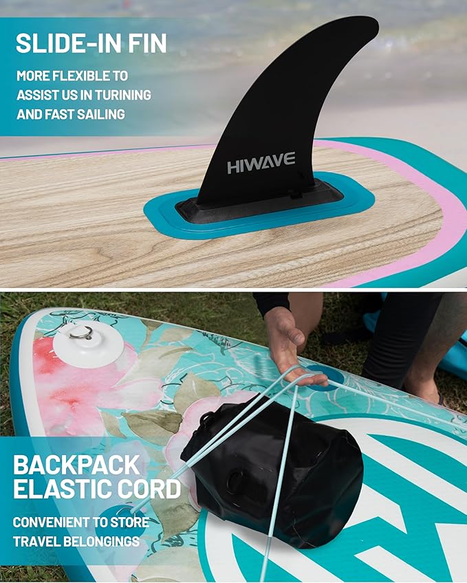 Inflatable Paddle Board 11 '* 34 "* 6" Extra Wide Sup Board, 420lb Capacity Paddle Board for Adults, Suitable for Sea and Lakes, 2+1Family Board