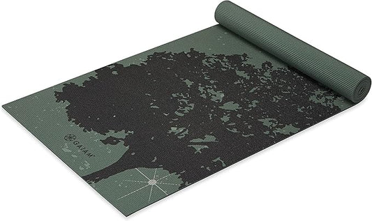 Gaiam Yoga Mat - Premium 6mm Print Extra Thick Non Slip Exercise & Fitness Mat for All Types of Yoga, Pilates & Floor Workouts (68"L x 24"W x 6mm Thick)