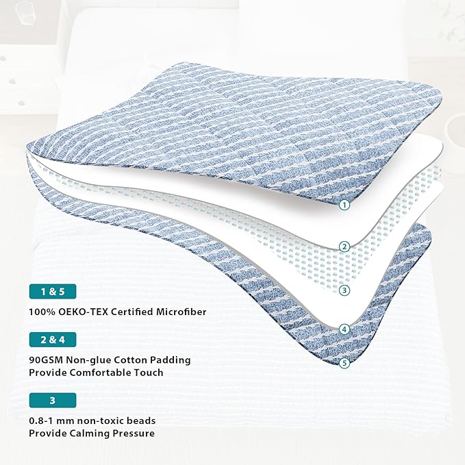 L'AGRATY Weighted Blanket - 60"x80" 15lbs Cooling Breathable Heavy Blanket Microfiber Material with Glass Beads for Adult All-Season Summer Fall Winter Soft Thick Comfort