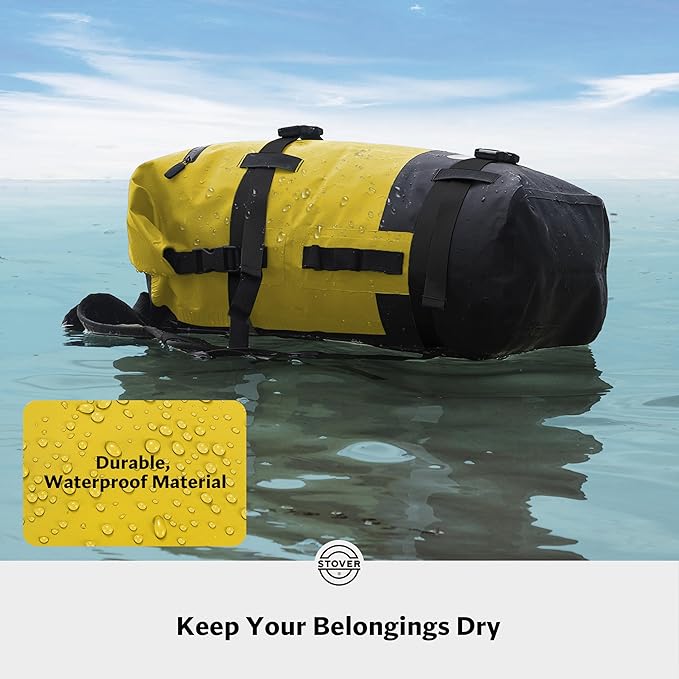 STOVER 5/10/25/30/40/55L Waterproof Backpack- Floating Dry Bag for Kayaking, Travel, Beach, Hiking, & Camping, Men/Women