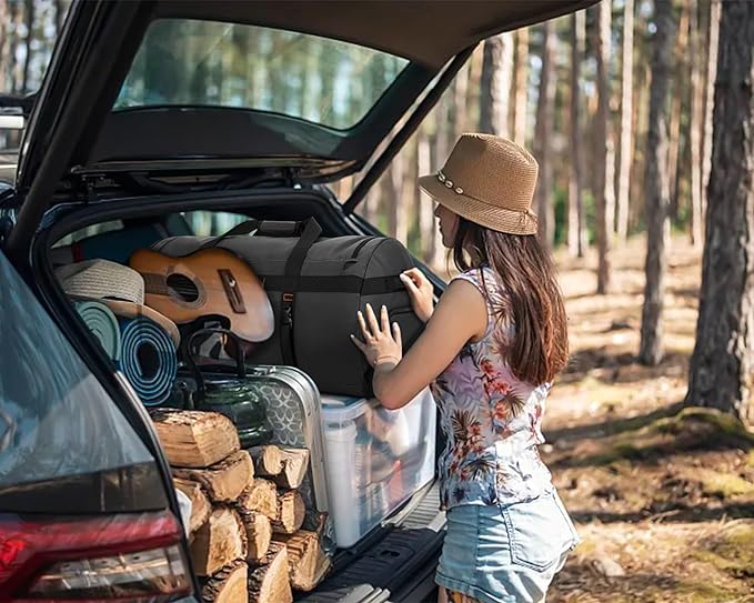 40L/60L/90L Large Waterproof Duffle Bag Backpack for Men, Mens Duffel Backpack Bags for Traveling, Heavy Duty (Black, 90l)