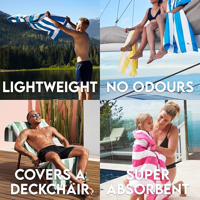 Dock & Bay Beach Towel - Quick Dry, Sand Free - Compact, Lightweight - 100% Recycled - Includes Bag - Cabana Light - Lombok Lilac - Large (160x90cm, 63x35)