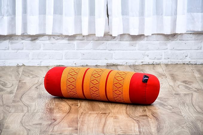 Leewadee Small Yoga Bolster – Shape-Retaining Cervical Neck Roll, Tube Pillow for Comfortable Reading, Kapok Filling, 22 x 6 x 6 inches