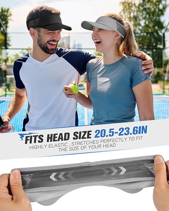 GXCROR Sports Sun Visor Hat Men Women, Lightweight Breathable Quick Dry Sports Sun Hat for Running Golf Tennis