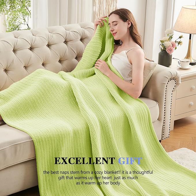 L'AGRATY Knitted Weighted Blanket - 60"x80" 20lbs Cooling Chunky Knit Heavy Blanket for Adults Braided Crochet Throw Thick Cable Yarn Knit Decorative No Beads Evenly Weighted Machine Washable