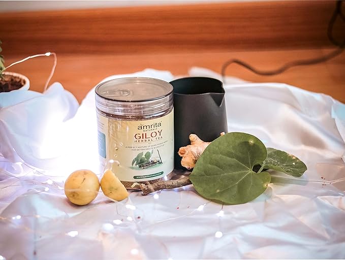 Amrita Naturals Giloy Guduchi Herbal Tea 250g Instant Herbal Powder Caffeine Free Vegan Natural Detox Blend No Artificial Colors or Flavors Plant Based Herbal Mix