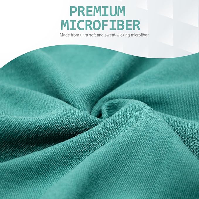 Eunzel Yoga Towel,Hot Yoga Mat Towel with Grip Dots Sweat Absorbent Non-Slip for Hot Yoga, Pilates and Workout 24" x72", Dark Cyan