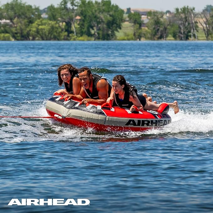 Airhead G-Force Inflatable Towable Tube | 2-4 Rider Models | Dual Tow Points | Full Nylon Cover | Kwik-Connect | Patented Speed Valve | Boat Tubes and Towables