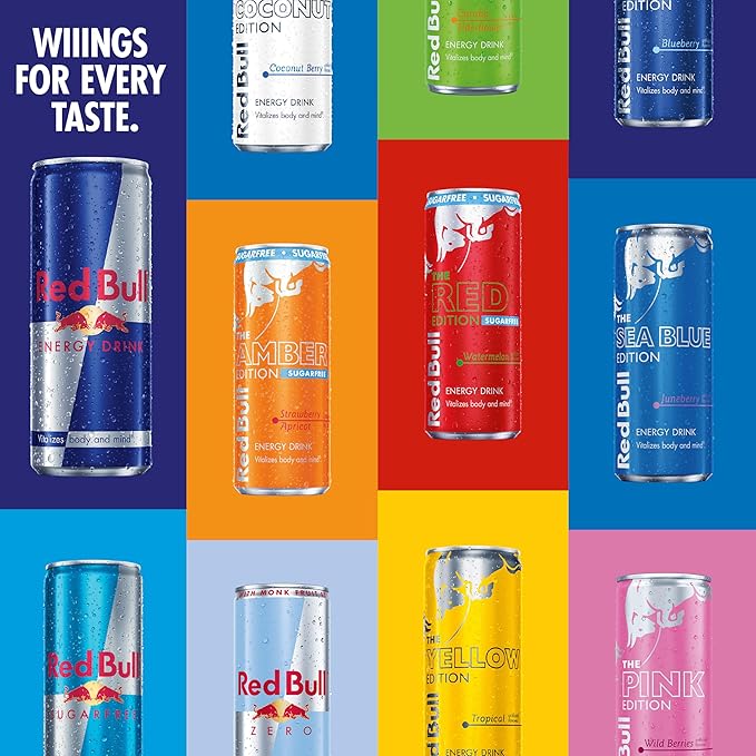 Red Bull Pink Edition Sugar Free Energy Drink, Wild Berries, 8.4 fl. oz., 6 x 4 Cans, Pack of 24 Cans, with 80mg Caffeine, Taurine & B Vitamins