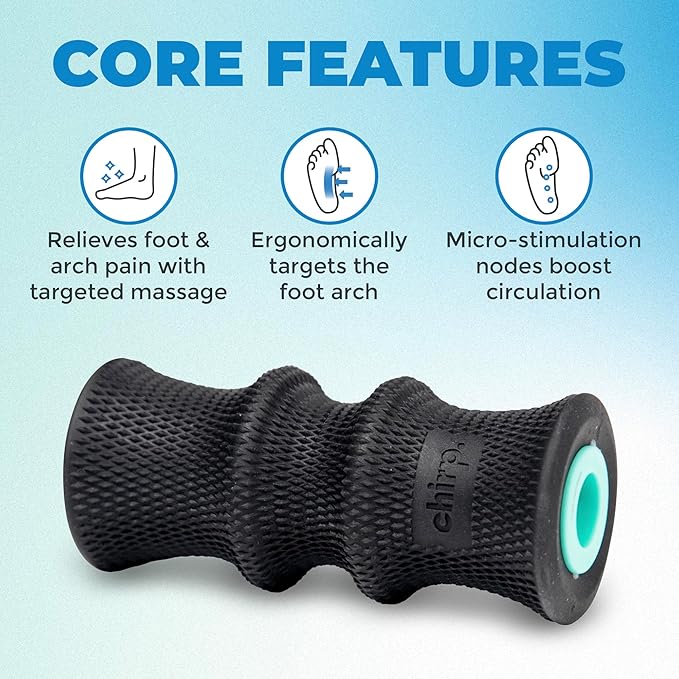 Chirp Wheel Foam Roller - Targeted Back & Neck Pain Relief, Muscle Massage, Trigger Point Therapy, High-Density Foam Tool for Physical Therapy, Stretching & Exercise, 500lbs Capacity, 2 Inch Mint