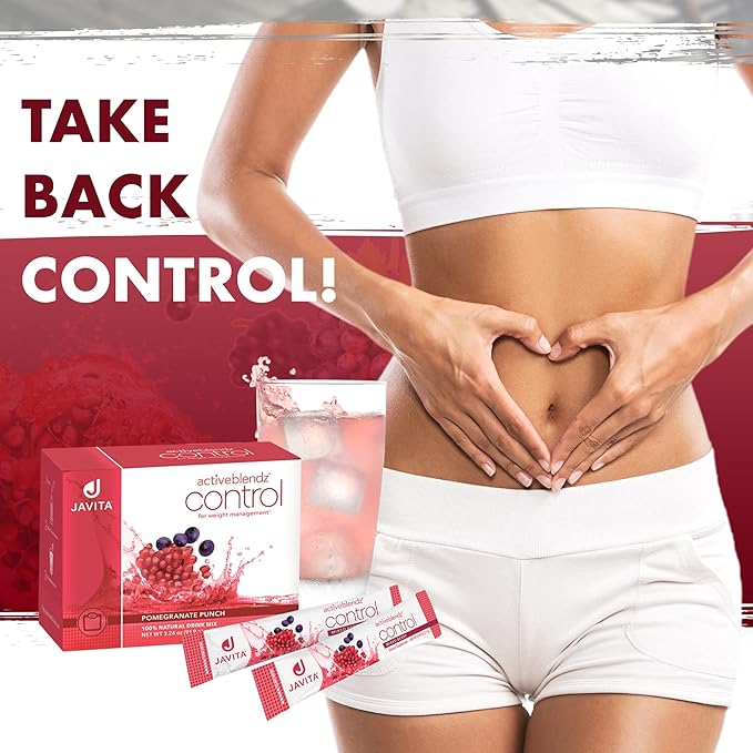Javita Control Fruity (Acai, Pomegranate) Drink Mix Beverage with Slimming Herbs (Garcinia Cambogia, Gymnema Sylvestre) to Help Support Healthy Lifestyle, Appetite (2 Boxes/48 sticks)