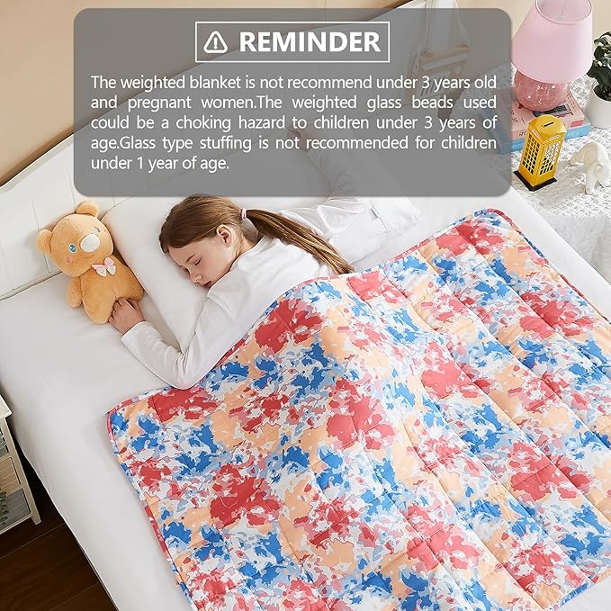 L'AGRATY Weighted Blanket - 40"x60" 10lbs Breathable Microfiber Material with Glass Beads Small Blanket for All-Season Summer Fall Winter Soft