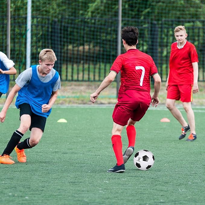 Sotiff 24 Pcs Size 5/4 Soccer Ball Bulk with 24 Pump Deflated Soccer Balls for Kids Teen Football Bulk for Game Training School Team Sports Adults Player Practice Outdoor