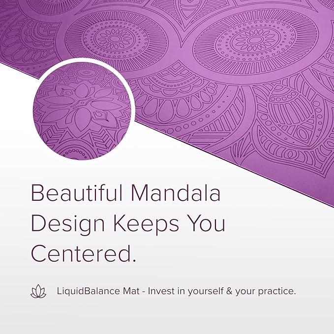 Clever Yoga Liquid Balance Thick Yoga Mat - Pro Exercise Yoga Mat with Non-Slip Surface for Home Gym, Earth-Friendly & Recyclable Pilates and Workout Pad Women & Men, 4.5 mm