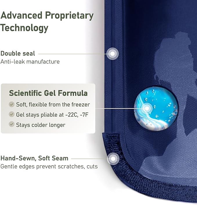 Large Ice Packs for Injuries Reusable - Soft Gel Hot and Cold Packs for Injuries, Hip, Shoulder, Back Pain Relief - 11.5" x 14.5" - Blue