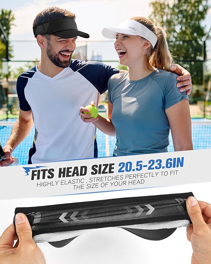 GXCROR Sports Sun Visor Hat Men Women, Lightweight Breathable Quick Dry Sports Sun Hat for Running Golf Tennis