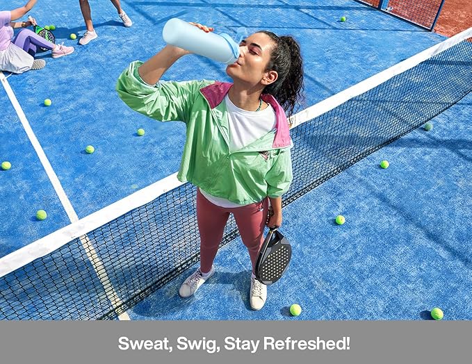 26 oz Insulated Water Bottle with 2-in-1 Straw and Spout Lid, Keep Cold 24H, Leak-Proof, Fits in Car Cup Holder, Stainless Steel Water Bottle for Sports, Travel, and School (Polar)