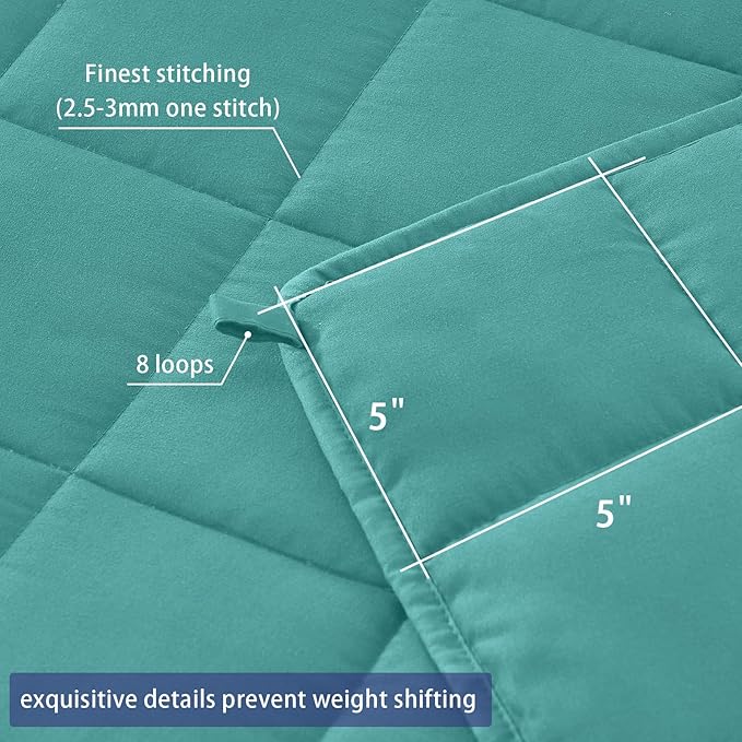 yescool King Size Weighted Blanket for Adults (30 lbs, 80” x 87”, Teal) Cooling Heavy Blanket for Sleeping Perfect for 290-310 lbs, Breathable Blanket for Adults & Couple All Season, Machine Washable