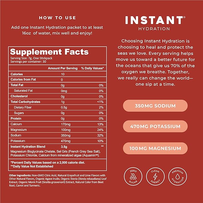 Instant Hydration Electrolytes Powder Packets - Paloma Electrolyte Drink Mix - Zero Sugar - Keto, Vegan, Gluten-Free, Non-GMO - Boost Recovery, Brain Health, Muscle & Tissue Support- 30 Sticks