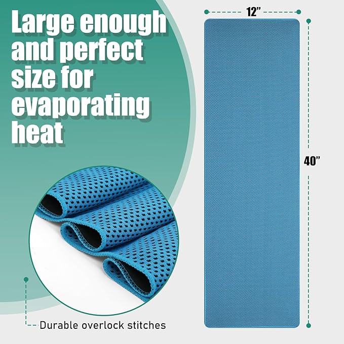 Cooling Towels Pack of 30, 40"*12" Neck Cool Towel Bulk, Cold Towels for Neck and Face, Cooling Rags Sports Towel for Hot Weather, Running, Soccer, Yoga, Gym, Golf