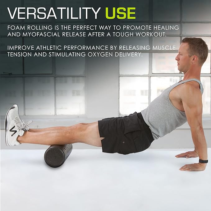 ProsourceFit High Density Foam Rollers 18 to 36 - inches Long, Firm Full Body Athletic Massage Tool for Back Stretching, Yoga, Pilates, Post Workout Muscle Recuperation