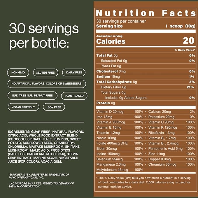 B.WILD Plant-Based Multivitamin Drink Mix – Bold Fruit Punch Flavor with Prebiotics, Probiotics & Adaptogens for Gut Health & Stress Support – 30 Servings – Vegan, Gluten-Free