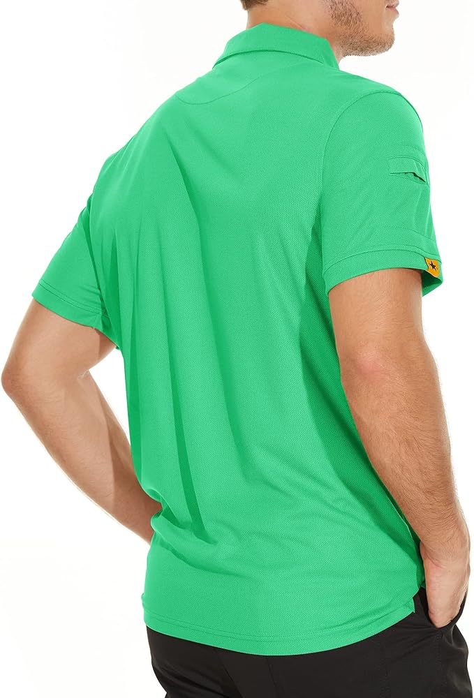 V VALANCH Mens Polo Shirts Short Sleeve Moisture Wicking Golf Polo Athletic Collared Shirt Tennis T-Shirt Tops