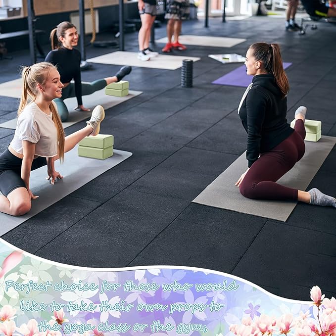 Outus 20 Pcs Yoga Blocks Bulk 9 x 6 x 3 Inch High Density Bricks to Improve Strength Flexibility Balance Soft Non Slip Gymnastic Blocks for Yoga Sports