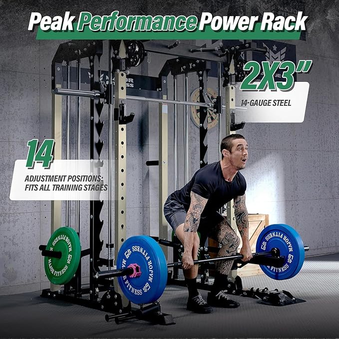 B52 Machine Home Gym with Power Rack, Cable Crossover, Dual Pulley System, Landmine, and Multi-Grip Pull-Up Bar – Heavy-Duty Fitness Equipment for Strength Training and Full-Body Workouts