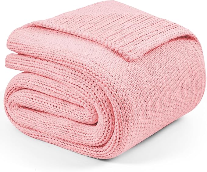 L'AGRATY Knitted Weighted Blanket - 60"x80" 15lbs Cooling Chunky Knit Heavy Blanket for Adults Braided Crochet Throw Thick Cable Yarn Knit Decorative No Beads Evenly Weighted Machine Washable