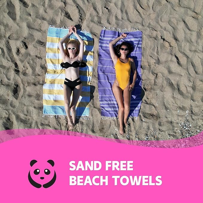 HAVLULAND Turkish Beach Towels Oversized -100% Turkish Cotton Super Soft Lightweight - Absorbent and Quick Drying Bath Towel - Sand Free Beach Towel - Turkish Towels for Adults (Fuchsia, 12 Pack)