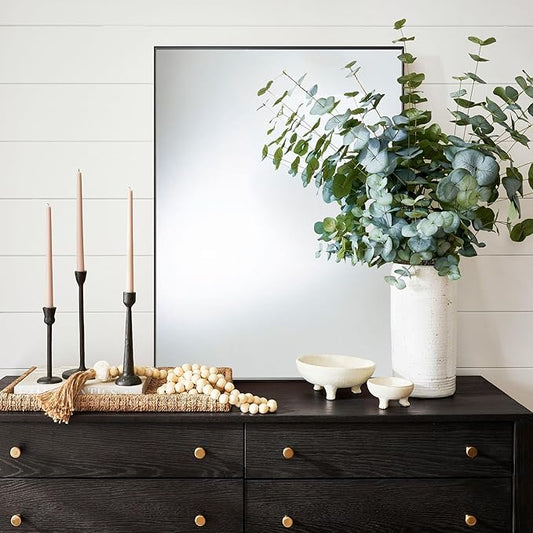 27x36 Inch Black Bathroom Mirror for Wall, Aluminum Frame Rectangle Rectangular Vanity Mirror, Modern Large for Bedroom, Living Room, Horizontal or Vertical