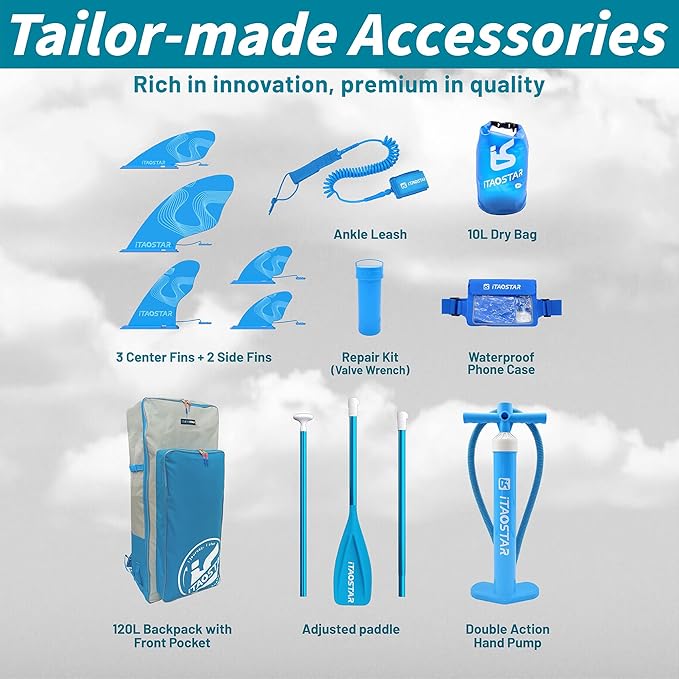 Joy 8'×29"/11'×35" Inflatable Paddle Board for Kids, One-Stop Premium SUP Accessories, Stand Up Paddle Board for More Balance, Tailored Fins for More Fun