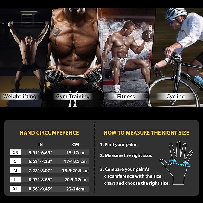 SIMARI Breathable Workout Gloves for Men and Women, Padded Weight Lifting Gloves with Great Grip, Full Palm Protection for Gym Training, Cycling, Weightlifting, Exercise, Crossfit, Climbing