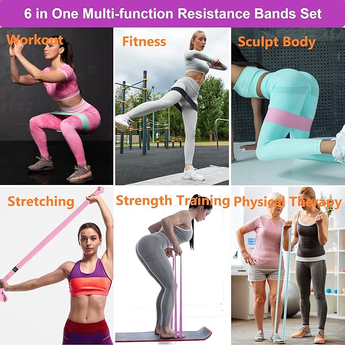 Fabric Resistance Bands for Working Out, 3 and 4 Levels Booty Bands Long Resistance Bands for Women and Men | Elastic Bands for Exercise Bands Resistance Workout Bands Resistance