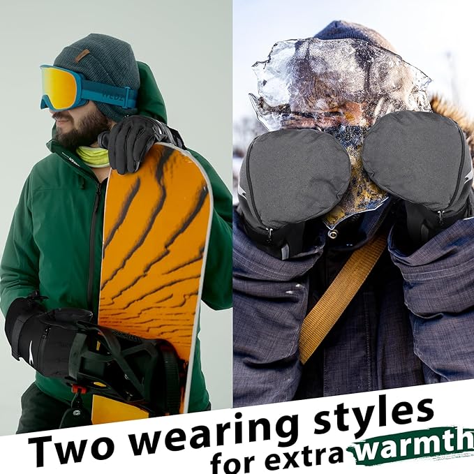 Achiou Ski Gloves,Winter Cold Weather Gloves for Men Women,Waterproof Touchscreen Snow Mittens