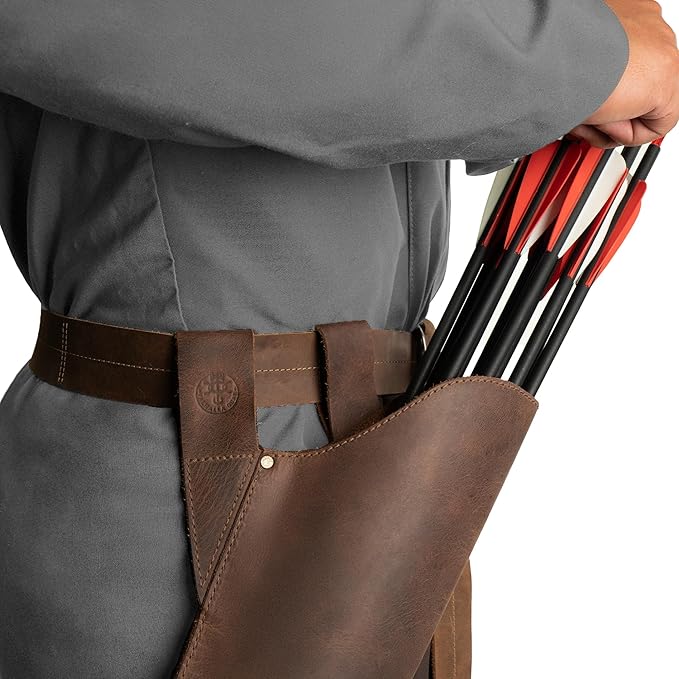 Leather Hip Quiver for Arrows, Hunting Quiver Arrow Holder, Archery Quivers Holder, Best Compound Bow Arrow Quiver for Recurve Bow, Back Quiver, Design for Archery Crossbow Quiver