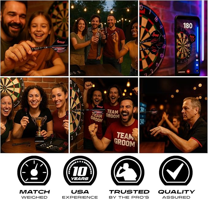 IgnatGames Premium Steel Tip Darts – 3/6/12 Pack Brass Barrels with Aluminum Shafts, 16 GlideXPro Flight Set, Tool Kit & Giftable Case