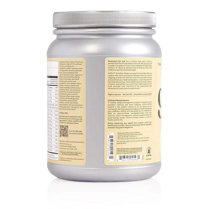 GoTrim Nutrition Shakes - Creamy Vanilla, High Protein, Meal Replacement Shake with 19g Protein & 10g Fiber, Ready to Drink, Gluten-Free, No Added Sugar, 14 Servings