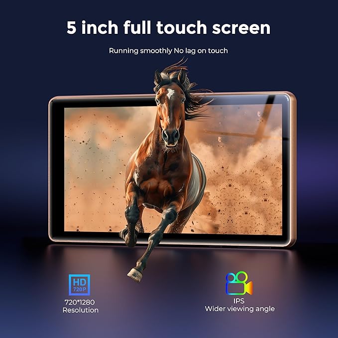 128GB MP3 Player with Bluetooth and WiFi，Music Video Player with Spotify Pandora,Amazon Music, 5" Touch Screen Android MP4 MP3 Player for Kids with Audible, YouTube, Spotify Kids,up to 256GB (Gold)