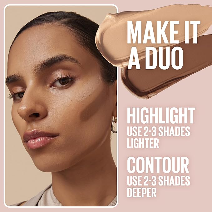 Maybelline Lifter Stix Multi-Use Face Stick - Contour, Bronzer, Concealer and Foundation Stick, All-In-One Creamy Face Makeup with Cranberry Seed Oil, 50, 1 Count