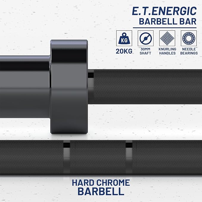 7ft Olympic Barbell Bar 45LB Load 1500lbs Capacity Available, for Gym Home Exercises, Weightlifting, Powerlifting for 2" Olympic Plates