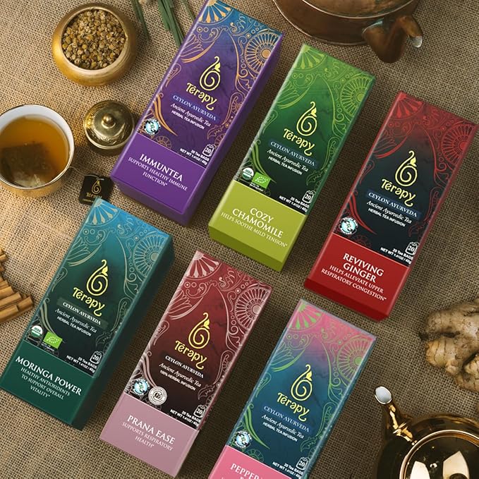 Térapy Ceylon's PMS Balance Tea For Women - 100% Natural Herbal Ingredients - Soothing Support for PMS Relief, Monthly Cycle Period Tea - Red Hibiscus, Cumin, Licorice & More Herbs