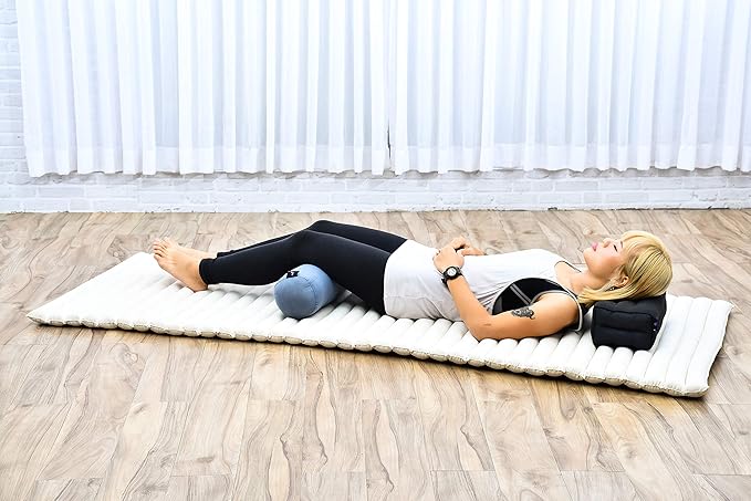 Leewadee Small Yoga Bolster – Shape-Retaining Cervical Neck Roll, Tube Pillow for Comfortable Reading, Kapok Filling, 22 x 6 x 6 inches