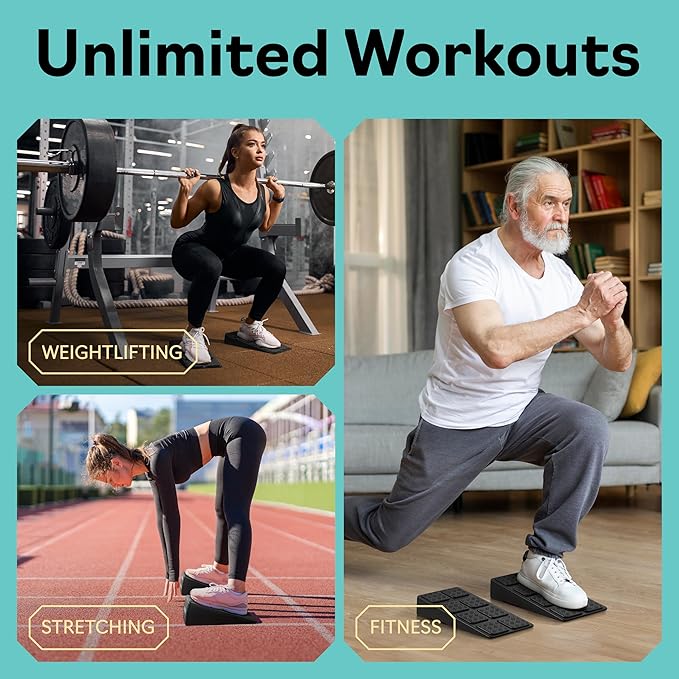 Squat Wedge - Squat Wedge Block 520 LBS Weight Capacity - Slant Board for Calf Stretching - Calf Stretcher Slant Board - yoga blocks