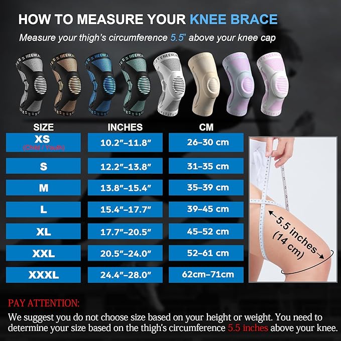 NEENCA Professional Knee Brace, Compression Knee Support with Patella Gel Pad & Side Stabilizers, Medical Knee Sleeve for Pain Relief, ACL,PCL, Meniscus, Injury Recovery, Arthritis, Sports, Workout...