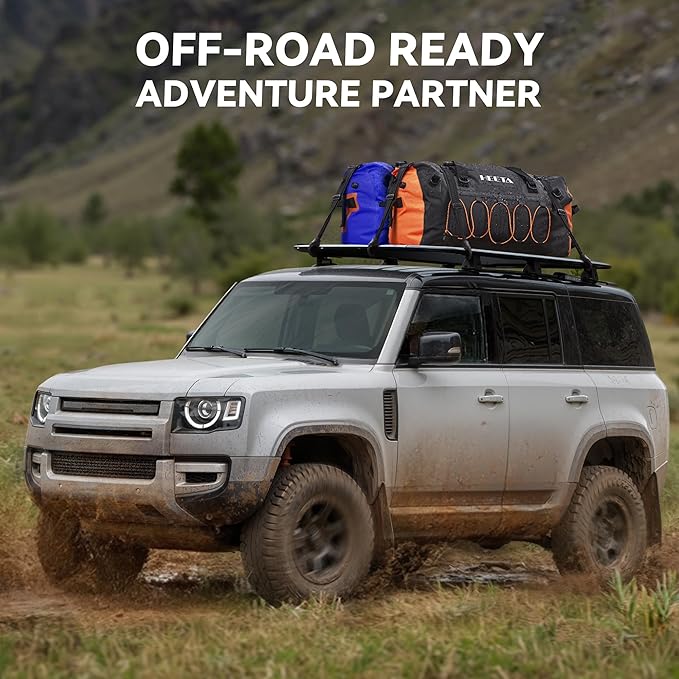 HEETA Waterproof Duffel Bag Motorcycle Dry Bag Backpack, 60L/80L Extra Large Rolltop Travel Duffle Bags with Straps & Handles for Kayaking Rafting Boating Canoeing Camping Gym Beach Cruise Ship