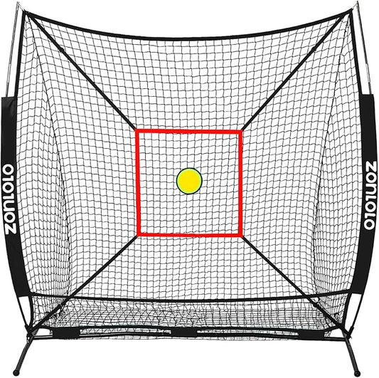 6 x 6 FT Baseball Net with 3 Diffferent Targets, Portable Practice Net for Batting，Hitting，Pitching and Throwing,Compact Package with Small Carrying Bag，Great for Kids