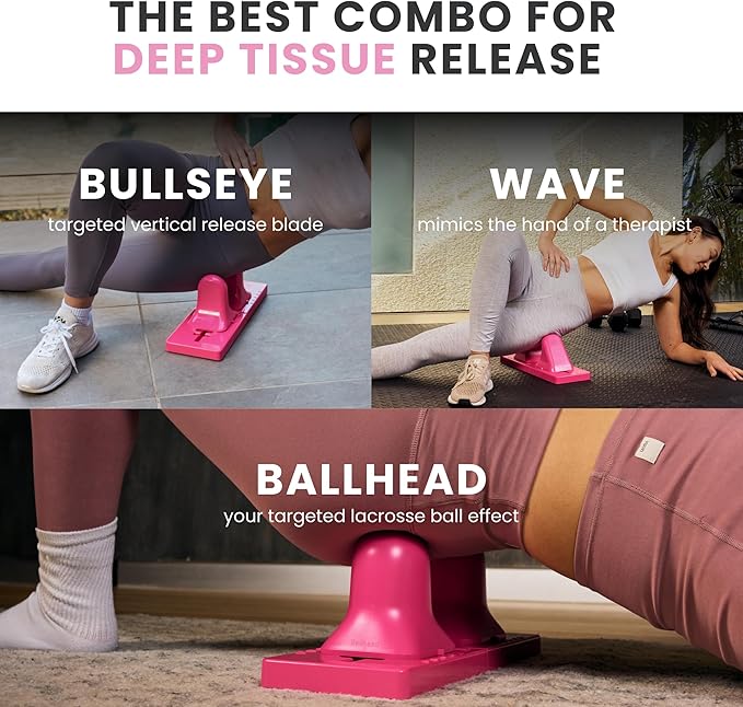 Thrival Deep Tissue Pro- Fully Adjustable Psoas, Back and Hip Flexor Muscle Release Tool for Deep Tissue, Trigger Point Massage (Pink) – Made in USA
